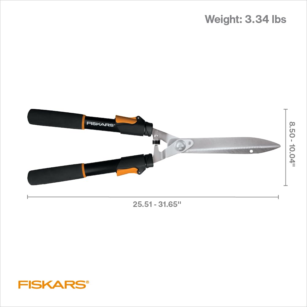 Fiskars Power-Lever Extendable Hedge Shears 10-Inch Blades