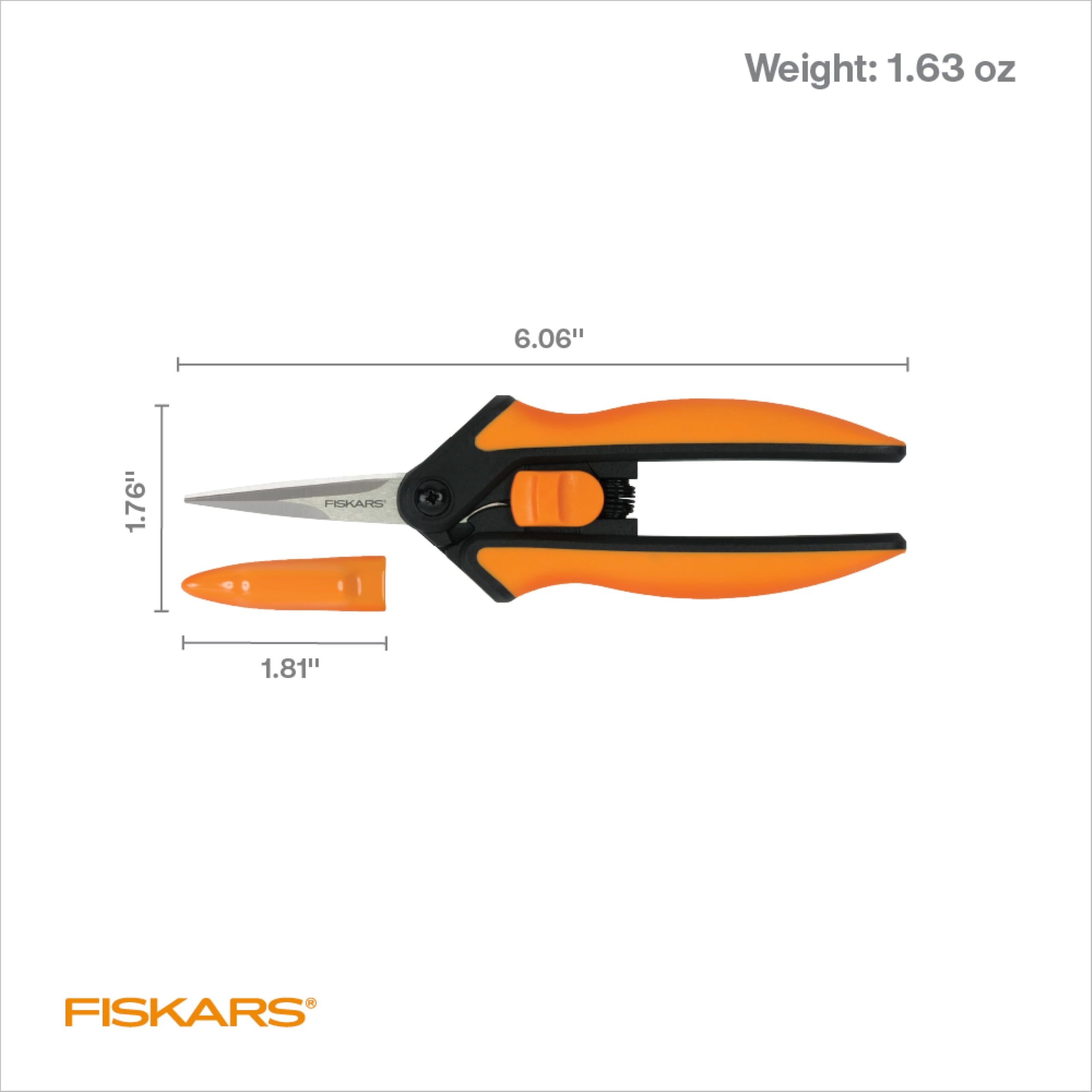 Fiskars 6-Inch Pruning Scissors For Stems And Herbs Stainless Blades