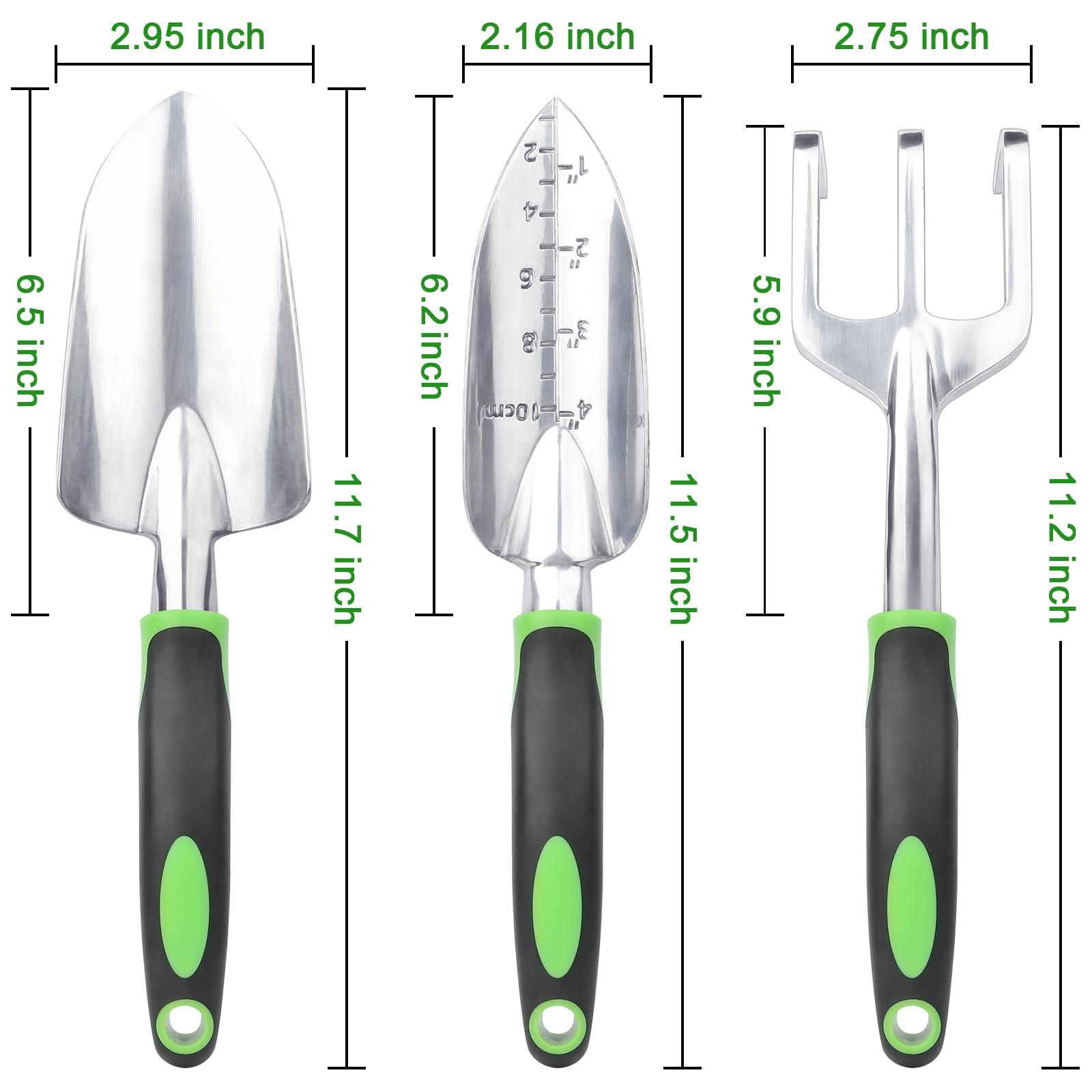 Garden Tools Set 3 Pack Shovel Trowel Rake For Planting