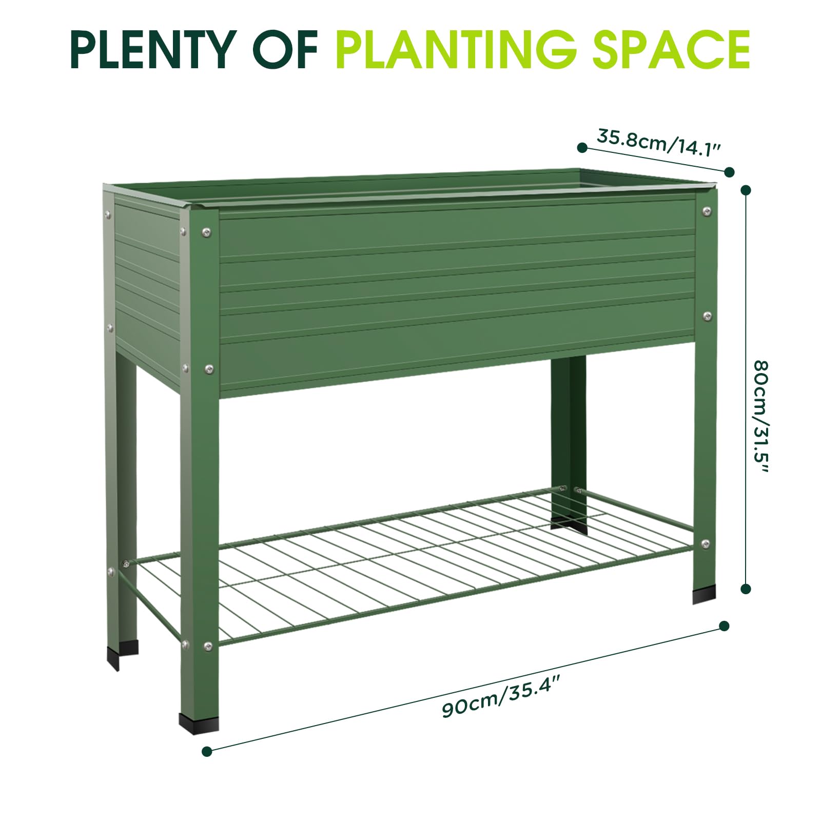 YKTEEDENS 2-Pack Raised Garden Beds Galvanized Steel Planter Boxes