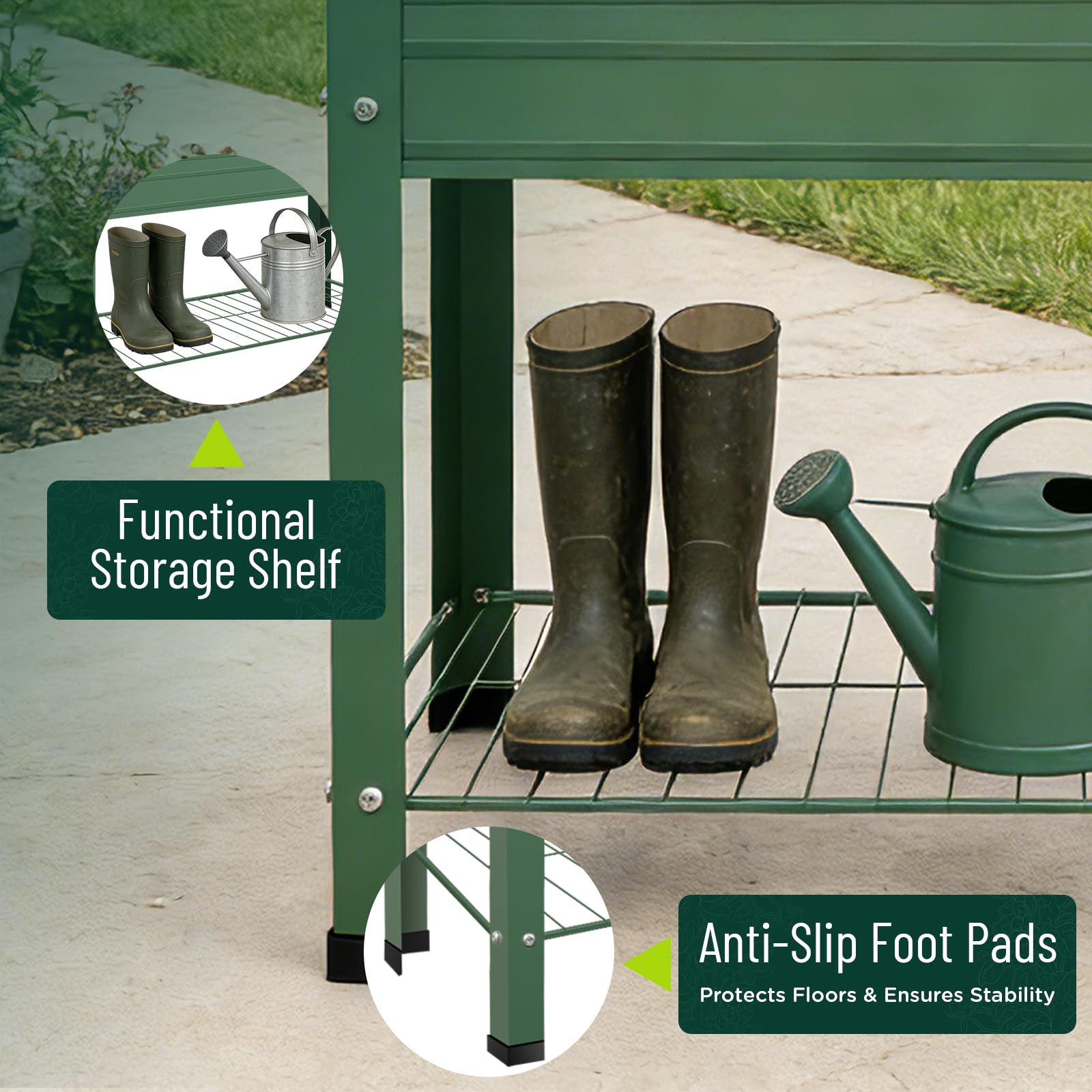 YKTEEDENS 2-Pack Raised Garden Beds Galvanized Steel Planter Boxes