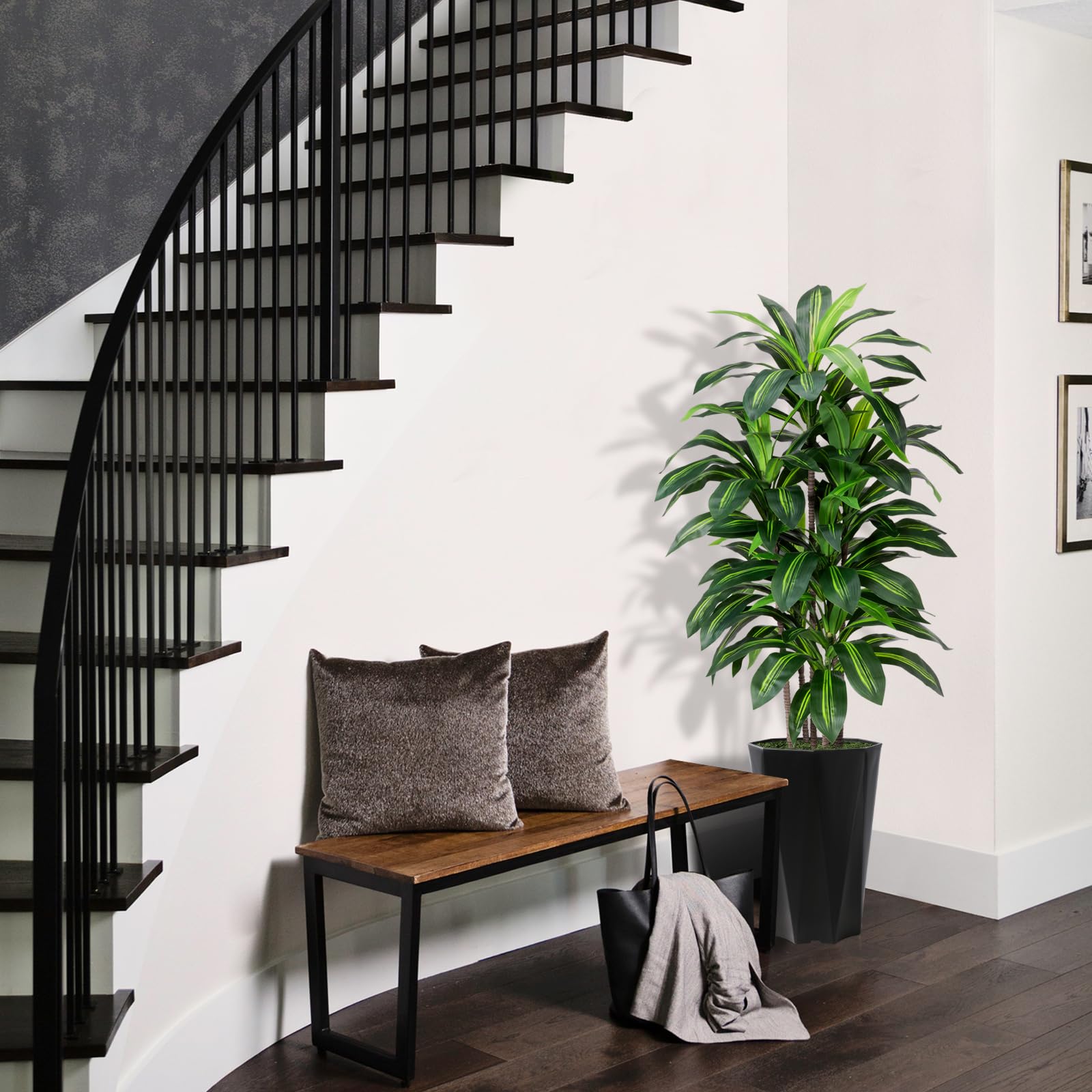 Black Diamond Dracaena Artificial Tree With Planter 5 Ft Indoor Decor