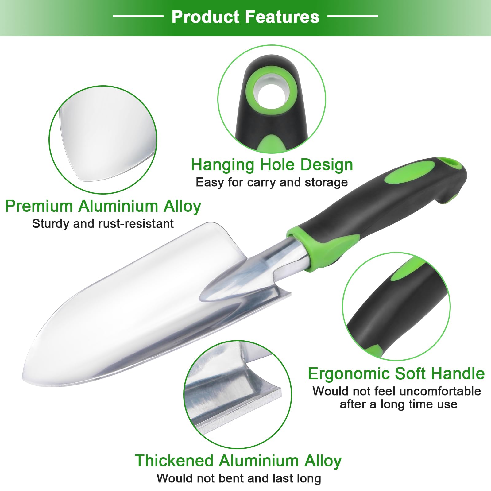 Garden Tools Set 3 Pack Shovel Trowel Rake For Planting