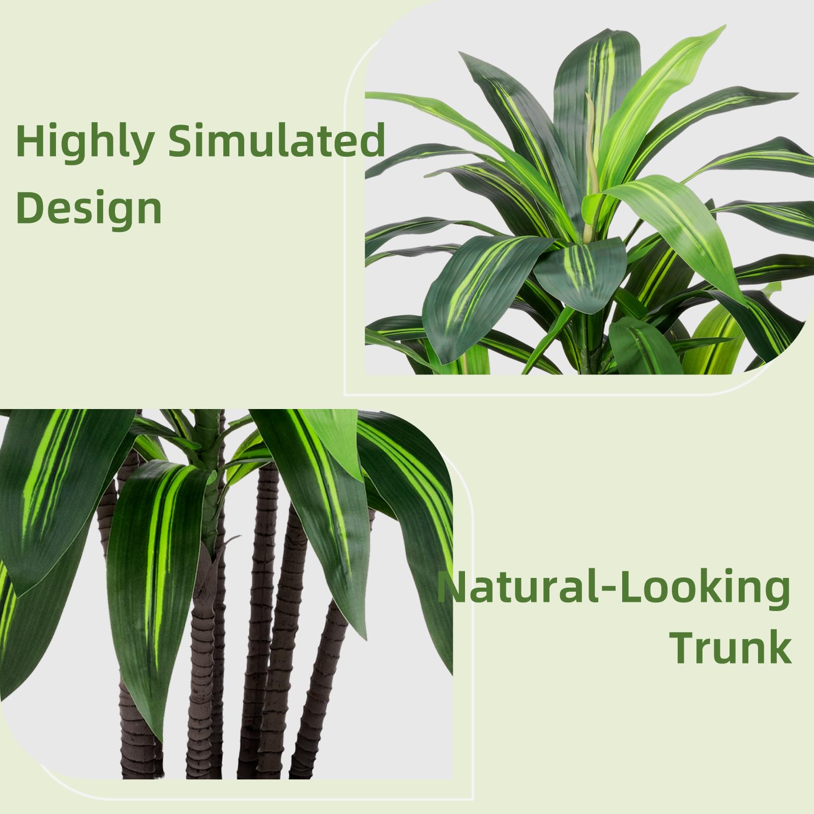 Black Diamond Dracaena Artificial Tree With Planter 5 Ft Indoor Decor