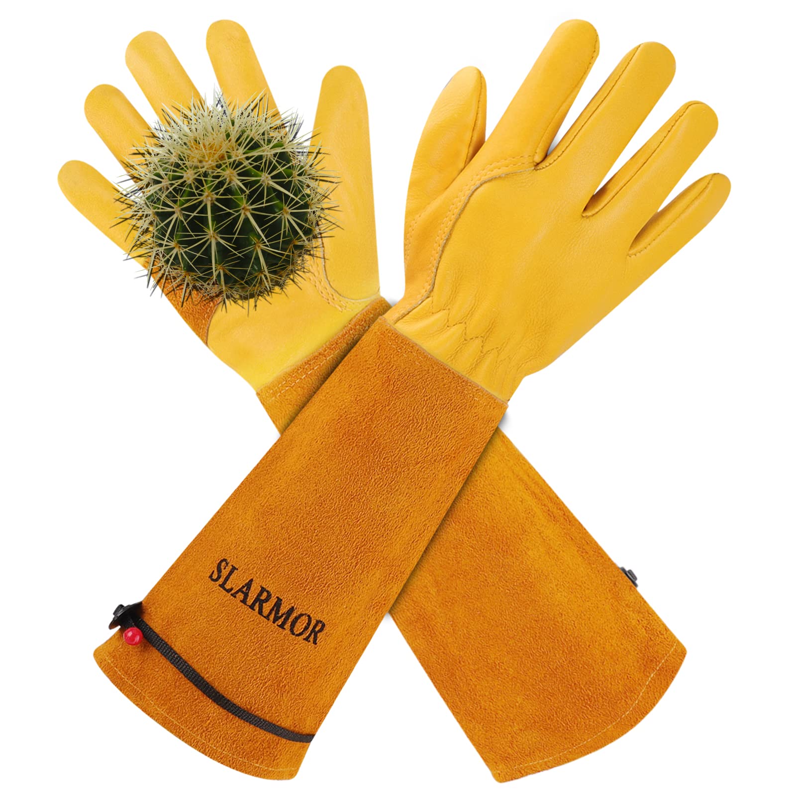SLARMOR Long Gardening Gloves Thorn Proof Rose Pruning Gauntlet M