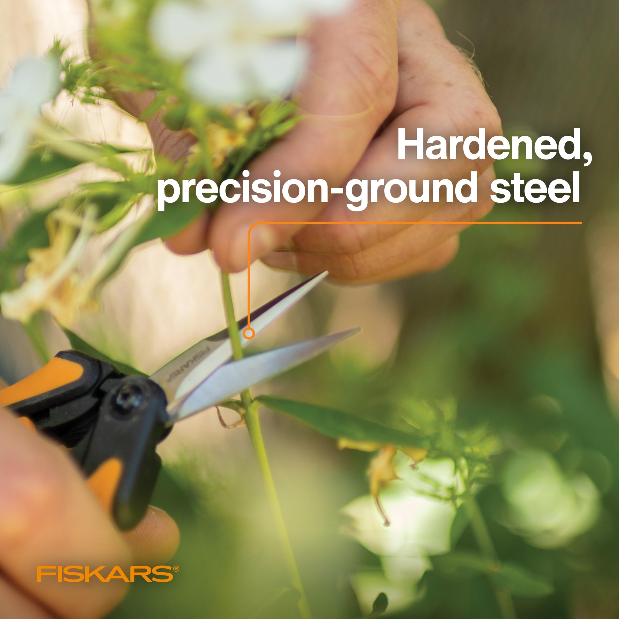 Fiskars 6-Inch Pruning Scissors For Stems And Herbs Stainless Blades