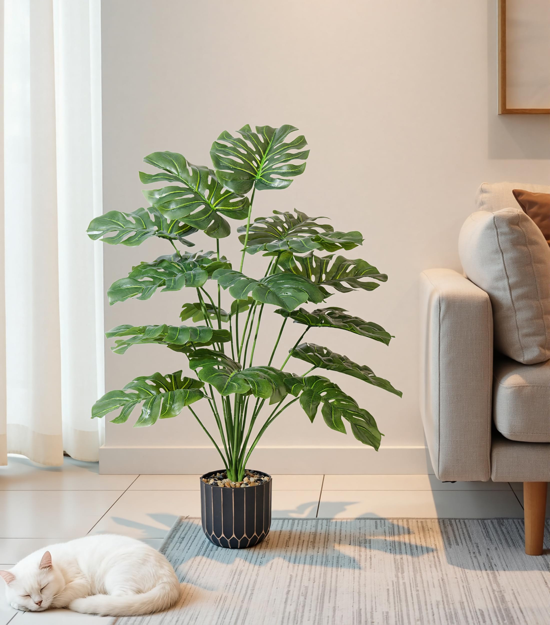 florisso 28 Inch Artificial Monstera Plant Decorative Indoor Plant