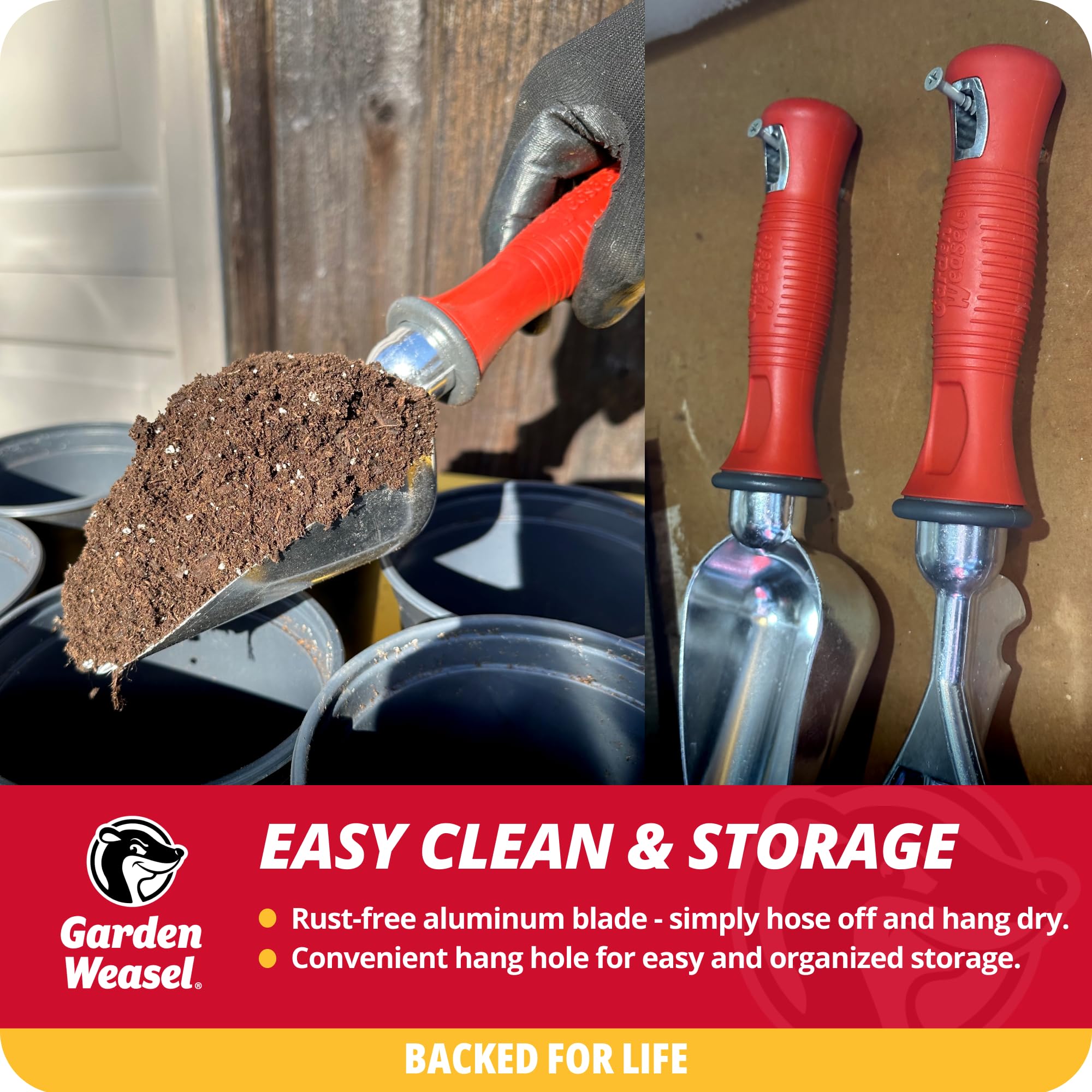 Garden Weasel Potting Scoop Oversized Dig And Transport 91362