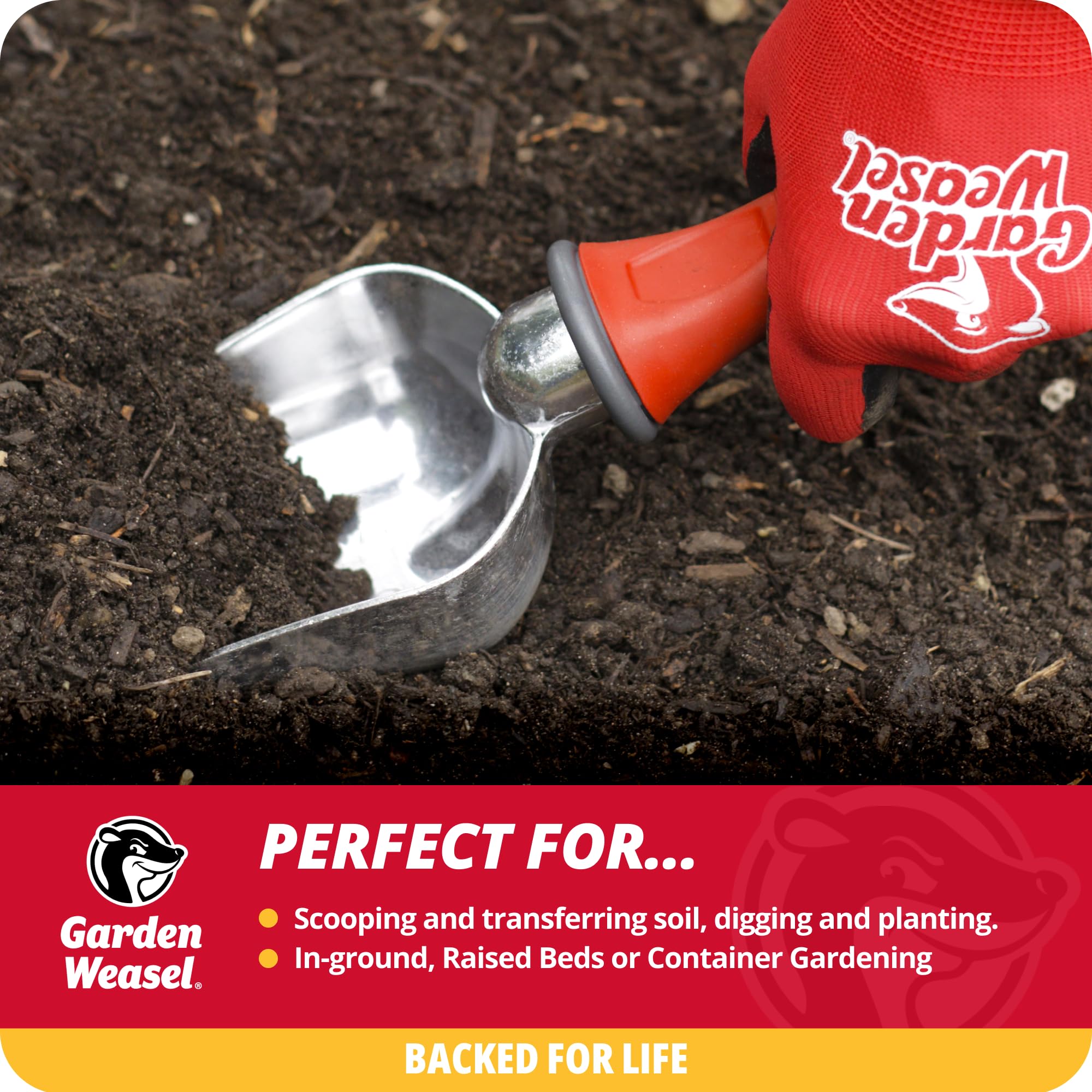 Garden Weasel Potting Scoop Oversized Dig And Transport 91362