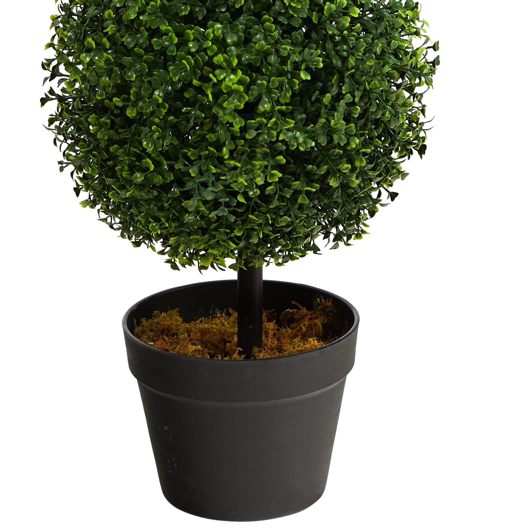 Nearly Natural 36in Artificial Triple Ball Boxwood Topiary Tree Decor