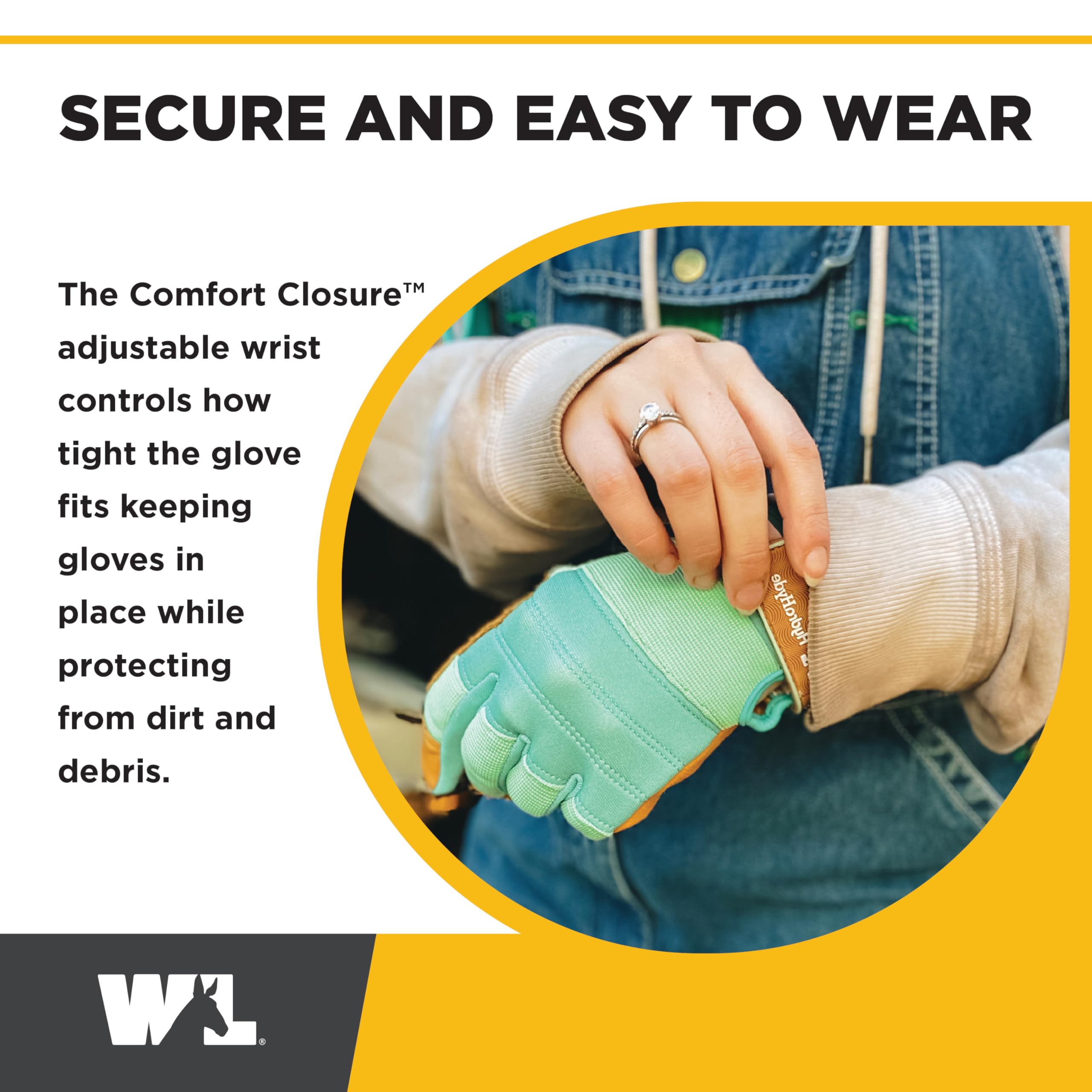 Wells Lamont HydraHyde Gardening Gloves 3250S Water-Resistant Blue