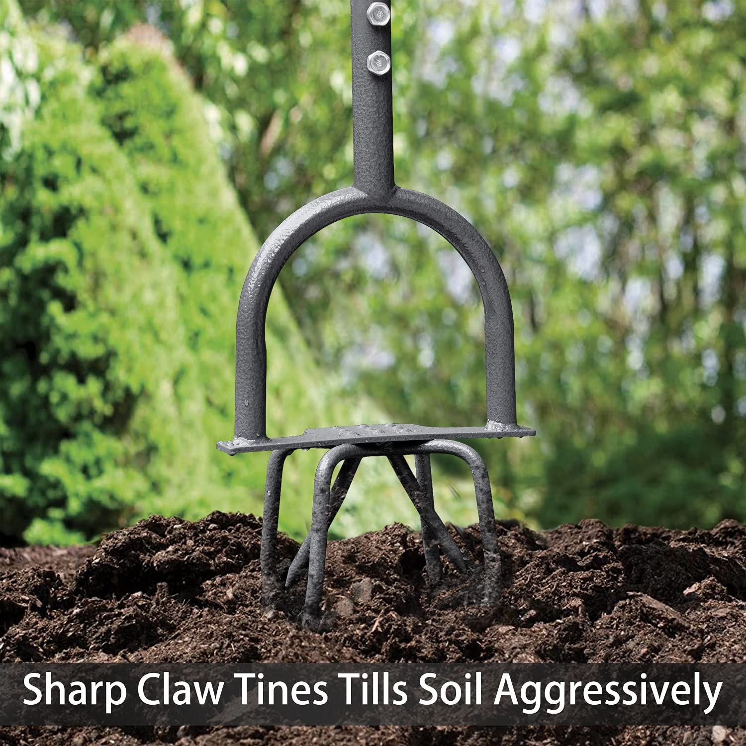 Jardineer Hand Tiller Manual Garden Cultivator For Soil Loosening