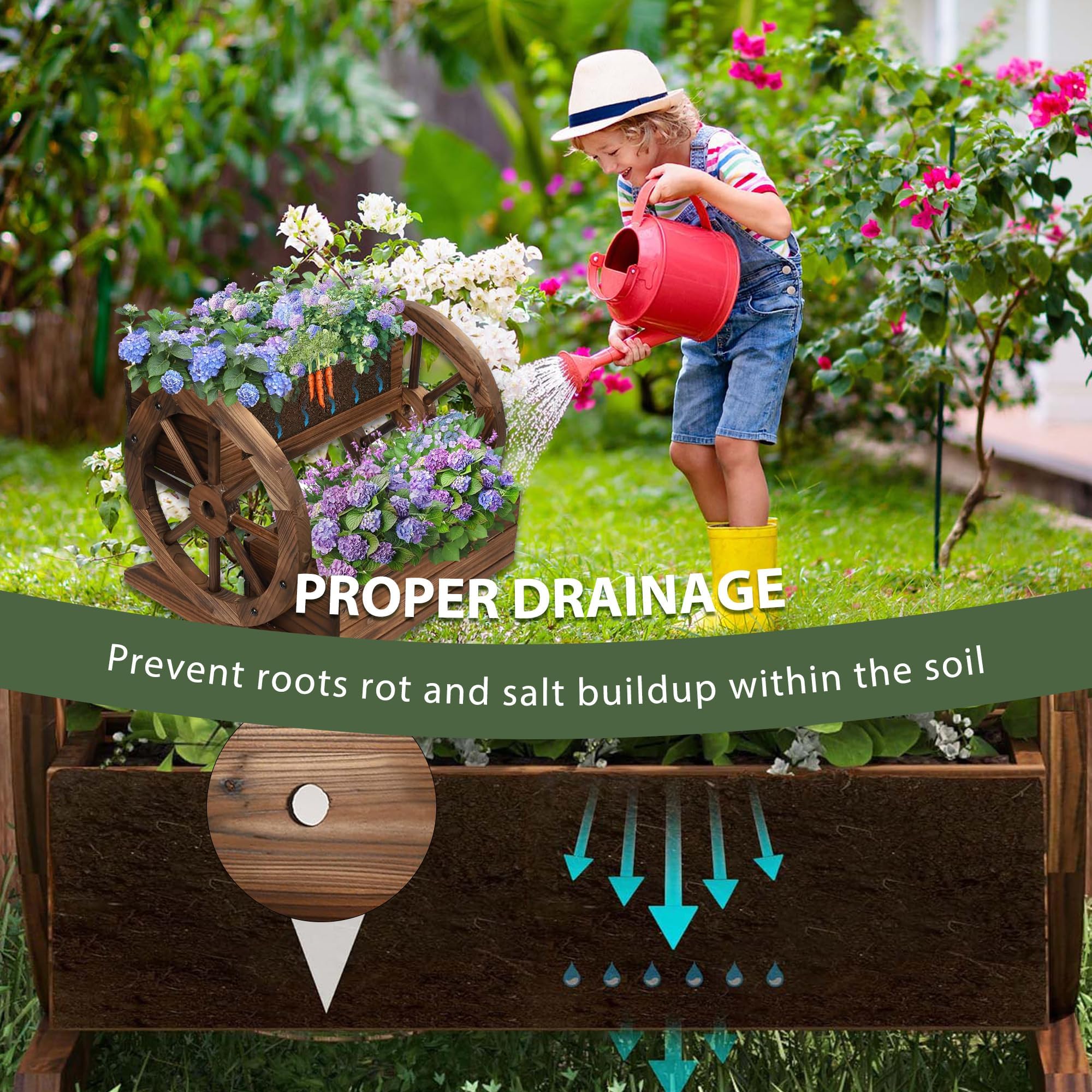 LIQING Garden Decor Planter For Outdoor Plants XXL Planter Box