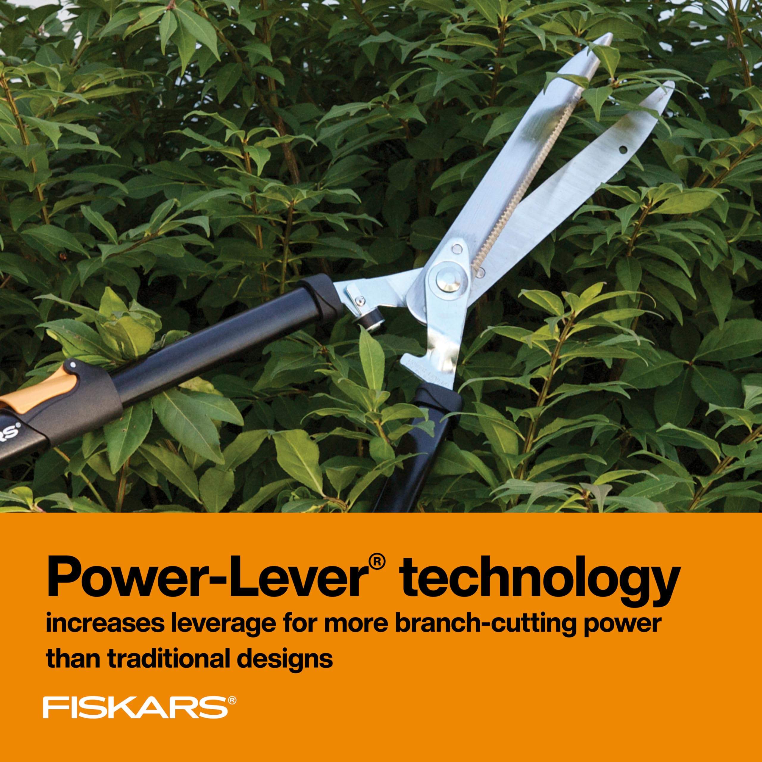 Fiskars Power-Lever Extendable Hedge Shears 10-Inch Blades