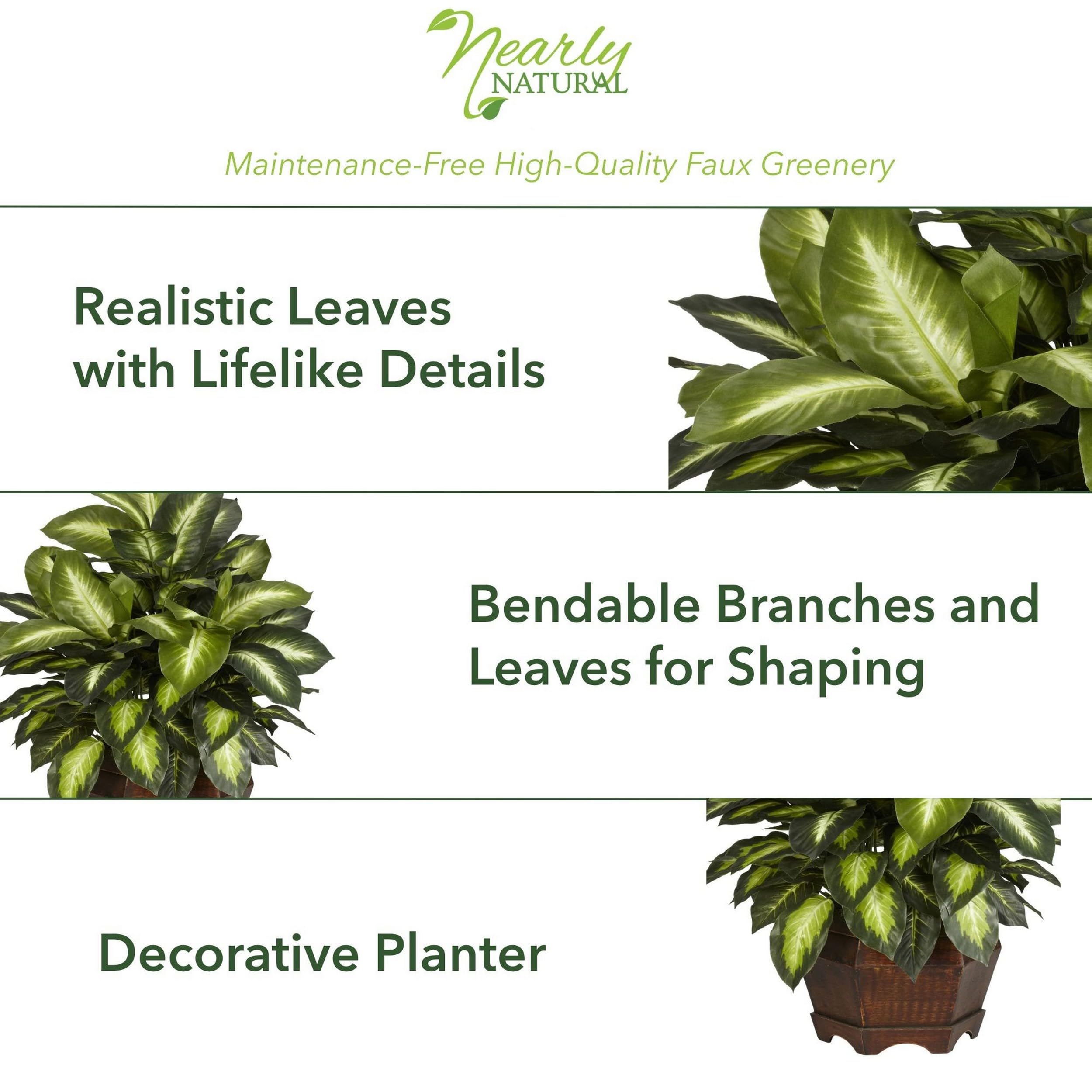 Nearly Natural Dieffenbachia 24 Inch Artificial Plant For Indoor Decor