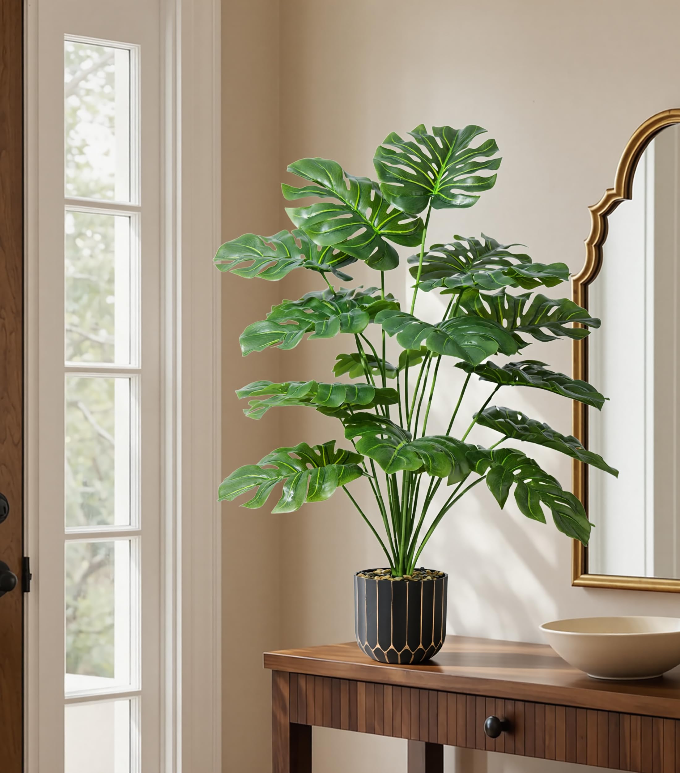 florisso 28 Inch Artificial Monstera Plant Decorative Indoor Plant