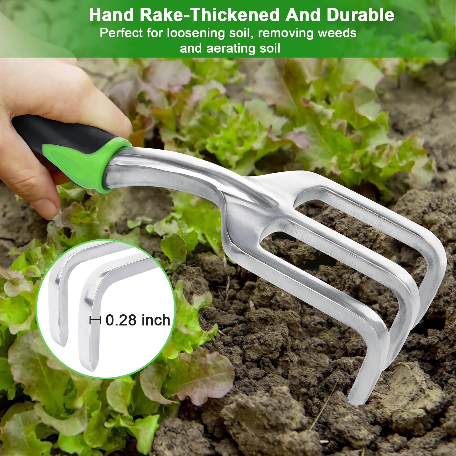 Garden Tools Set 3 Pack Shovel Trowel Rake For Planting