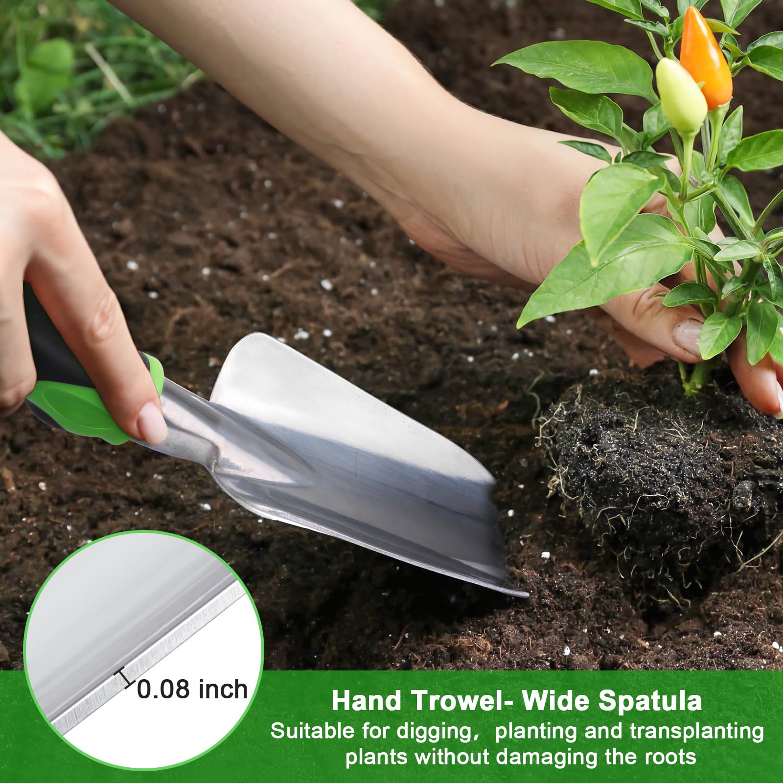 Garden Tools Set 3 Pack Shovel Trowel Rake For Planting