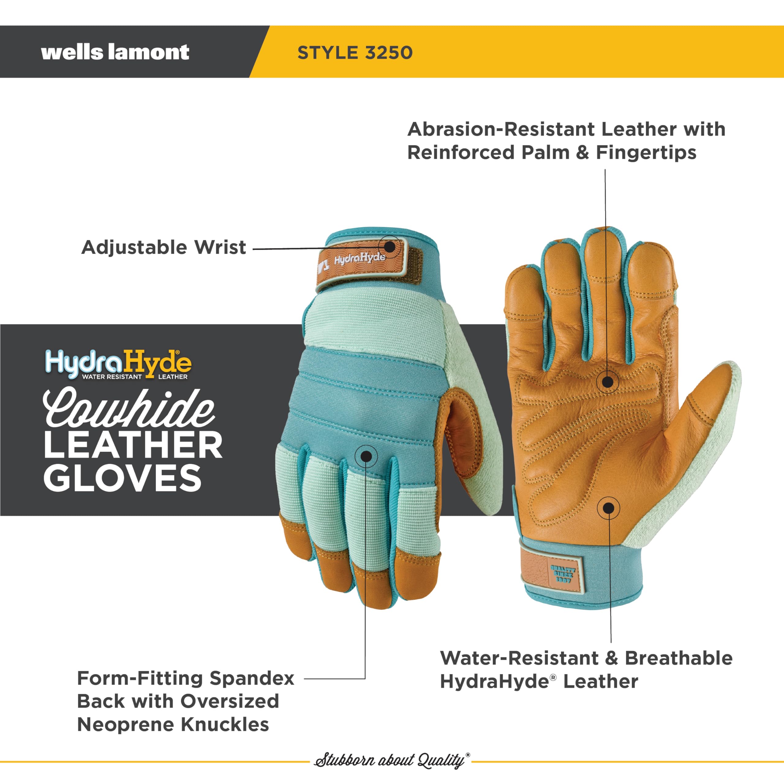 Wells Lamont HydraHyde Gardening Gloves 3250S Water-Resistant Blue