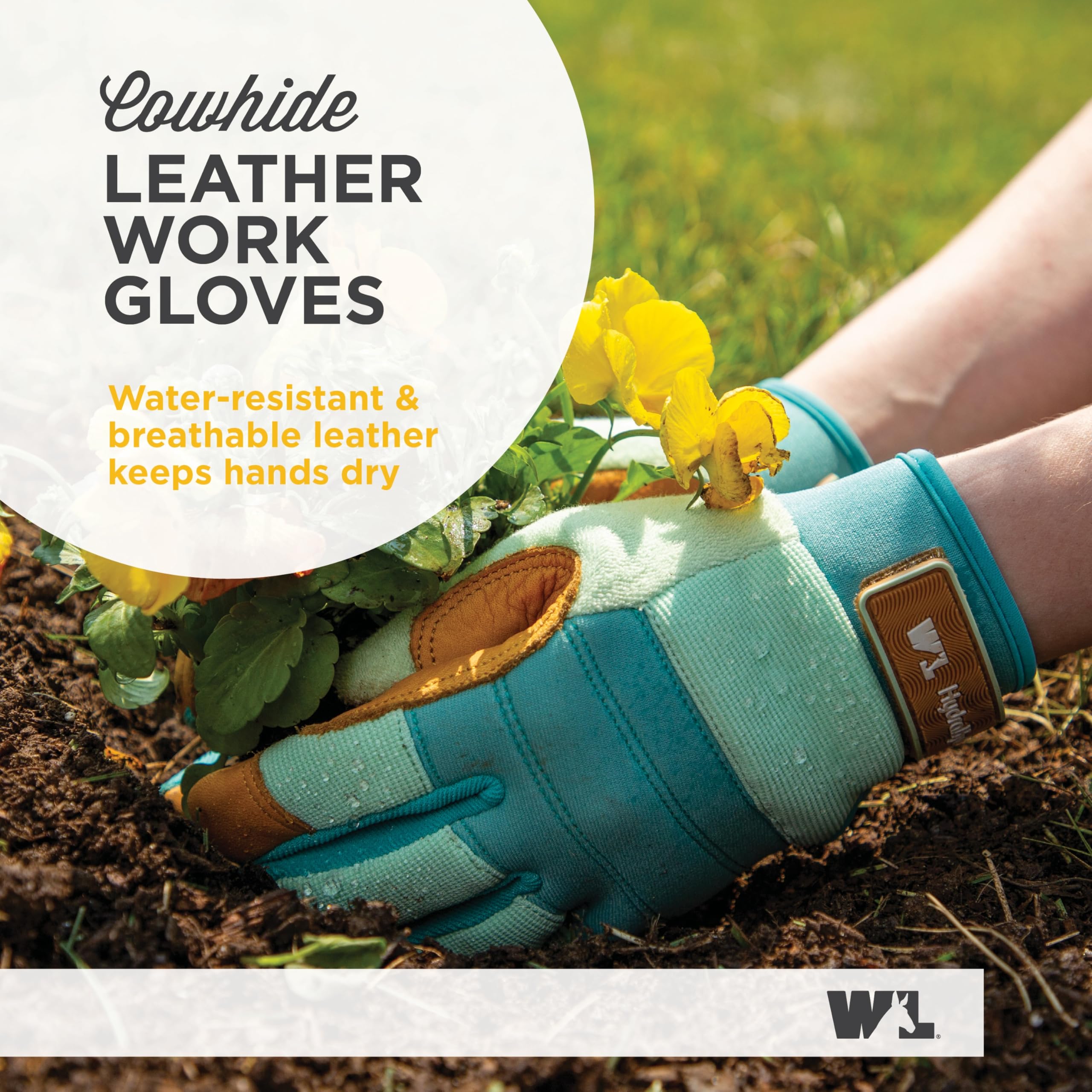 Wells Lamont HydraHyde Gardening Gloves 3250S Water-Resistant Blue