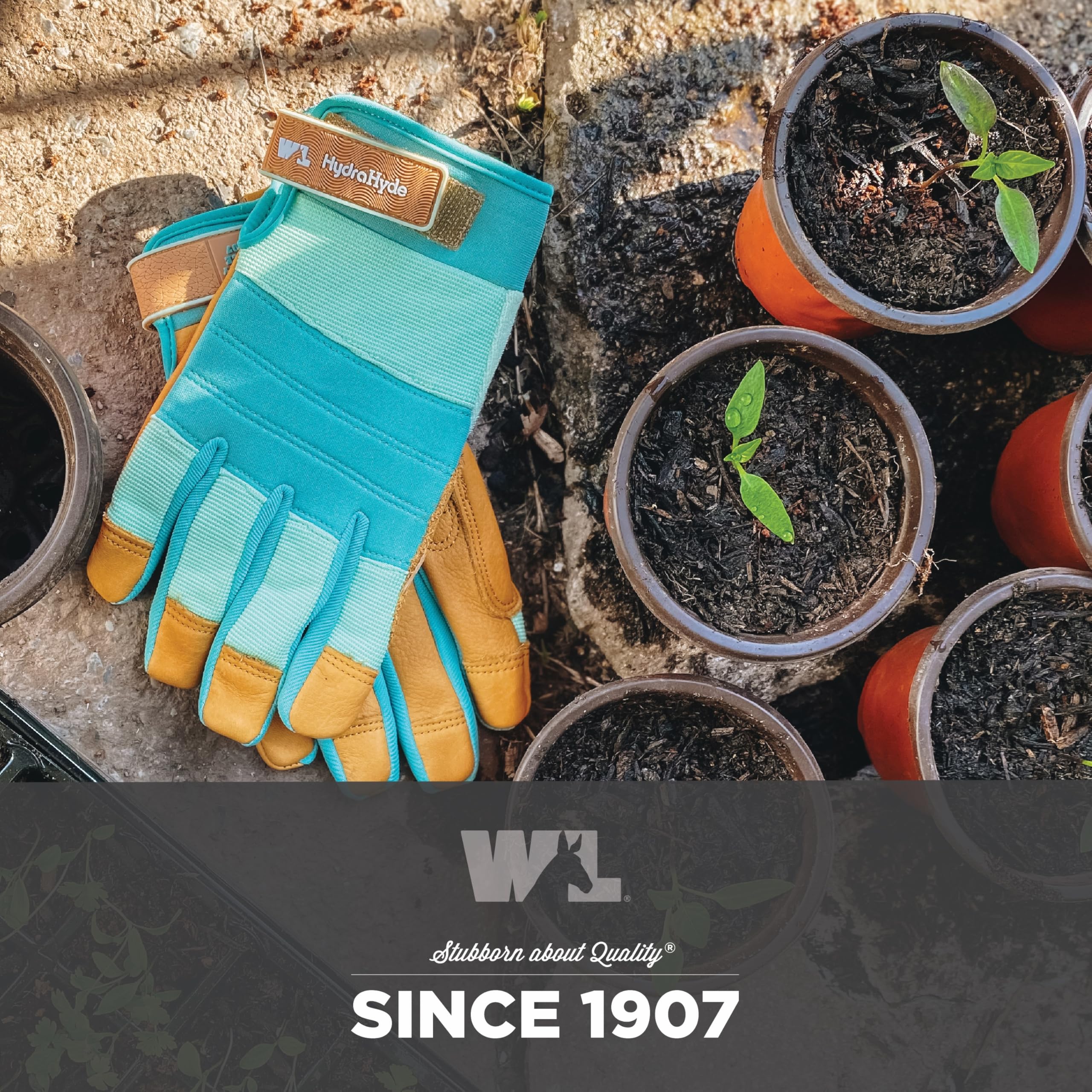 Wells Lamont HydraHyde Gardening Gloves 3250S Water-Resistant Blue